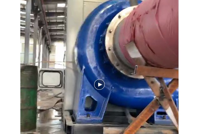 神龙泵业流量5100立方大型柴油机混流泵机组测试中